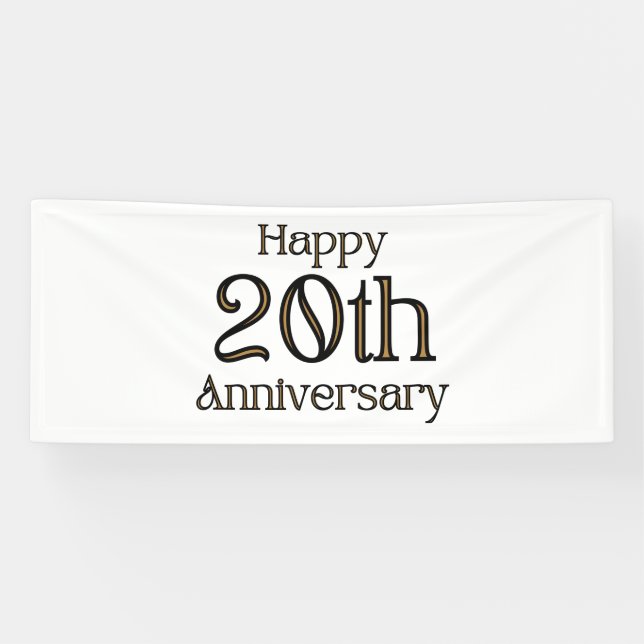 Bannière en vinyle 2,5x6 pour le 20e anniversaire (Horizontal)
