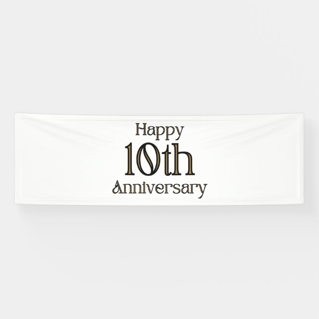 Bannière en vinyle 2,5x8 pour 10 ans de mariage (Horizontal)