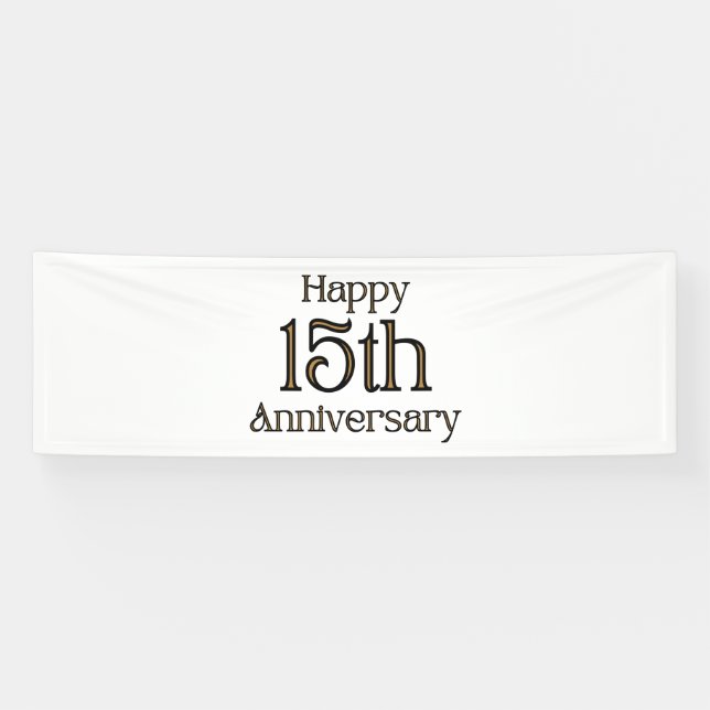 Bannière en vinyle 2,5x8 pour 15e anniversaire (Horizontal)