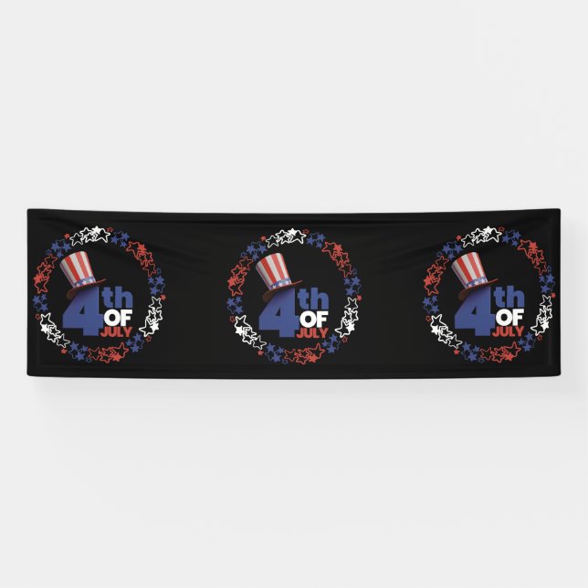 Bannière en vinyle 2,5x8 pour la fête de l'indépen (Horizontal)