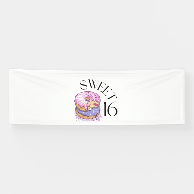 Bannière en vinyle 2,5x8 pour Sweet 16 (Horizontal)