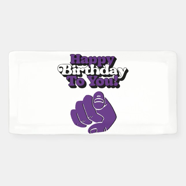 Bannière en vinyle 2x1 violet "Joyeux Anniversaire (Horizontal)