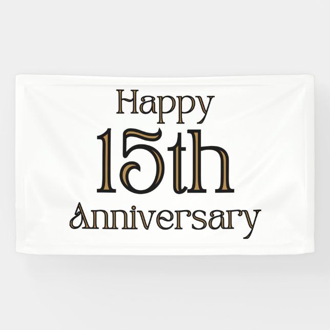 Bannière en vinyle 3x5 pour 15e anniversaire (Horizontal)