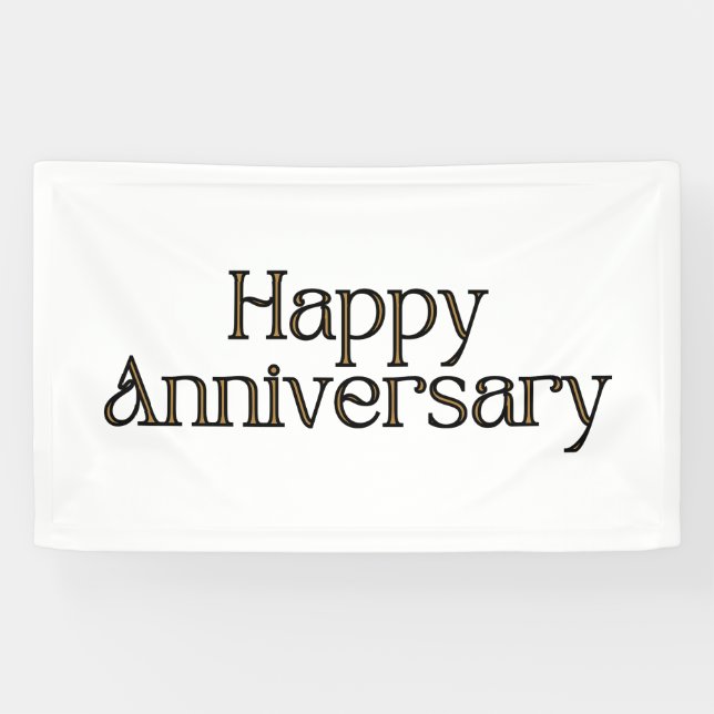 Bannière en vinyle 3x5 pour anniversaire de mariag (Horizontal)
