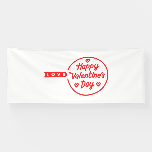 Bannière en vinyle 4x10 Joyeuse Saint-Valentin Amo (Horizontal)