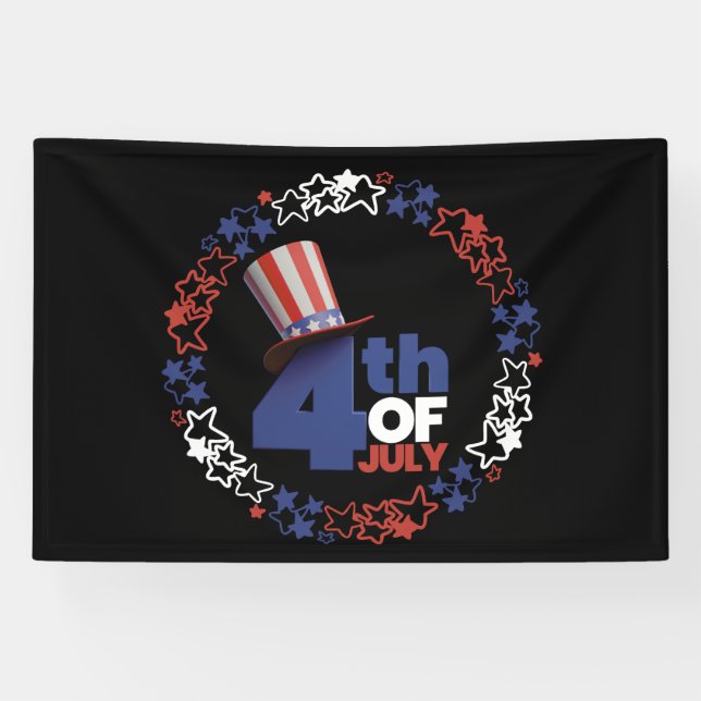 Bannière en vinyle 4x6 pour la fête de l'indépenda (Horizontal)