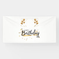 Bannière en vinyle 4x8 Joyeux Anniversaire Or