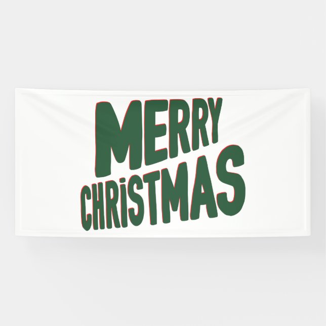 Bannière en vinyle 4x8 pour Joyeux Noël (Horizontal)