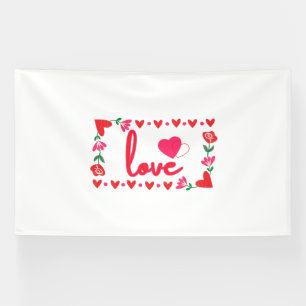 Bannière en vinyle 6x10 J'aime la Saint-Valentin