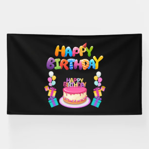 Bannière en vinyle 6x10 Joyeux Anniversaire Confet