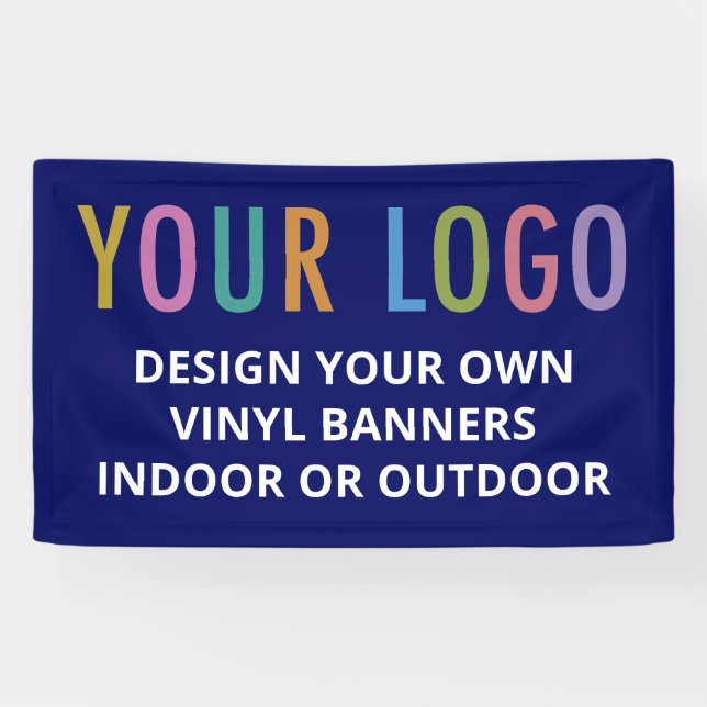 Bannière en vinyle bleu avec logo intérieur ou ext (Horizontal)
