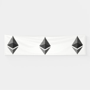 Bannière en vinyle Ethereum Gris Icon 2.5x10