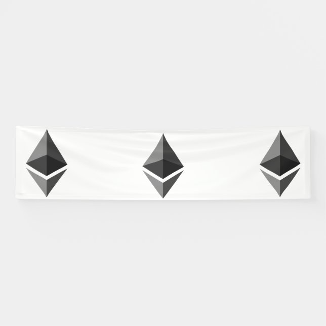 Bannière en vinyle Ethereum Gris Icon 2.5x10 (Horizontal)