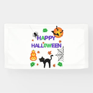 Bannière en vinyle Happy Halloween 1.6x3