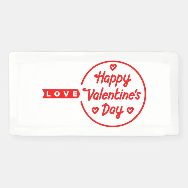 Bannière en vinyle Joyeuse Saint-Valentin Amour 2x (Horizontal)