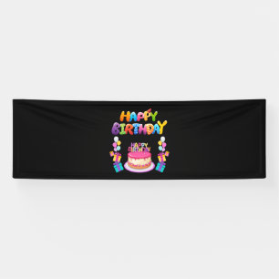 Bannière en vinyle Joyeux Anniversaire Confettis 2