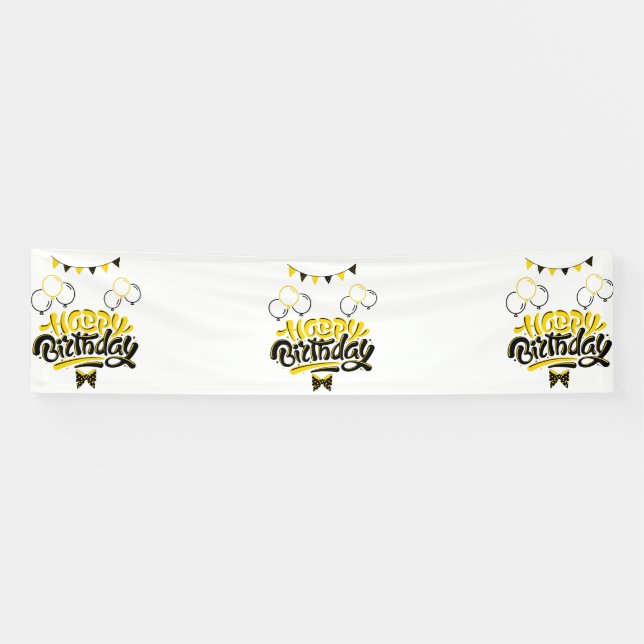 Bannière en vinyle Joyeux Anniversaire Fun 2,5x10 (Horizontal)