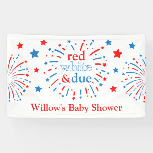 Bannière en vinyle pour Baby Shower Rouge Blanc et
