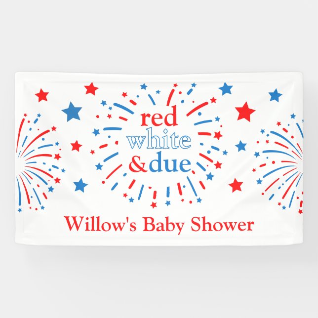 Bannière en vinyle pour Baby Shower Rouge Blanc et (Horizontal)