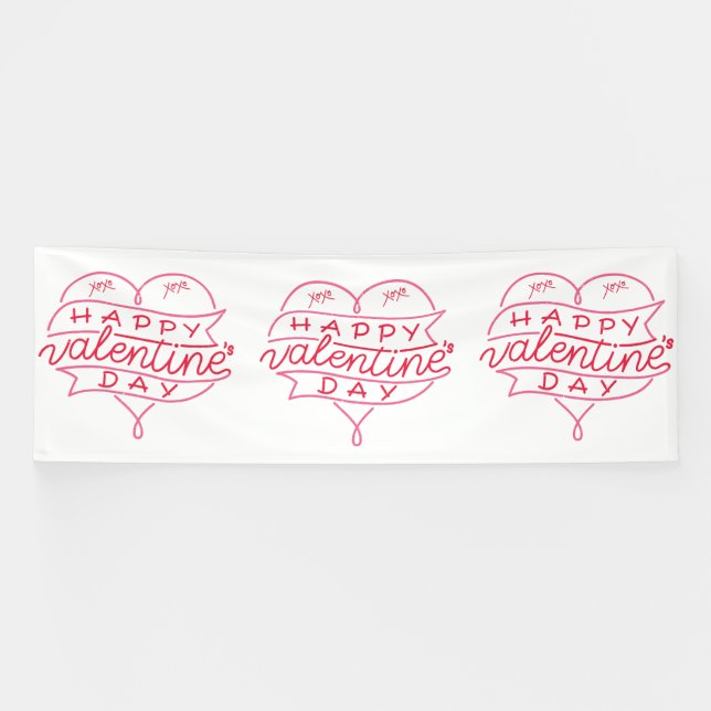Bannière en vinyle pour la Saint-Valentin 4x12 (Horizontal)
