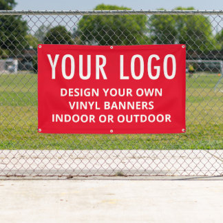 Bannière en vinyle rouge Logo d'entreprise Intérie