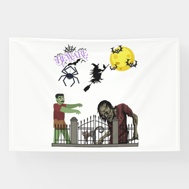 Bannière en vinyle Zombie Halloween Land 4x6 (Horizontal)