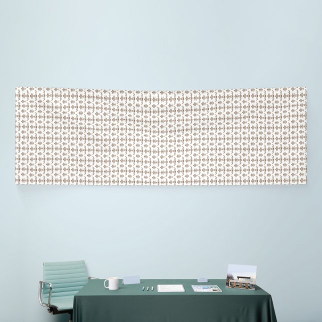 Bannière esthétique à micro-motif marron et blanc  (Salon professionnel)