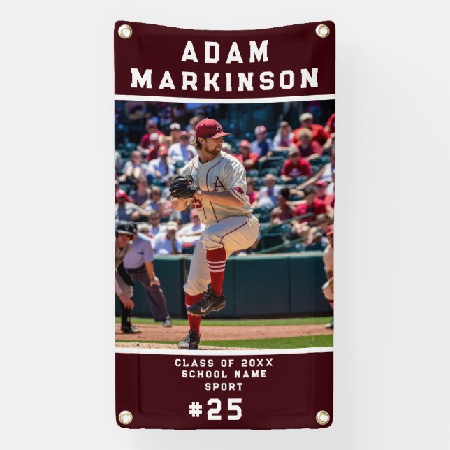 Bannière extérieure de softball sport senior (Verticale)