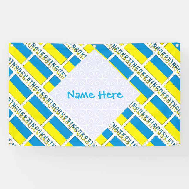 Bannière extérieure personnalisée avec nom bleu et (Horizontal)