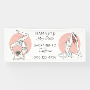 Bannière faite sur commande de studio de yoga des