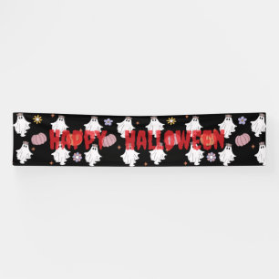 Bannière fantôme blanc et citrouille – Décoration 