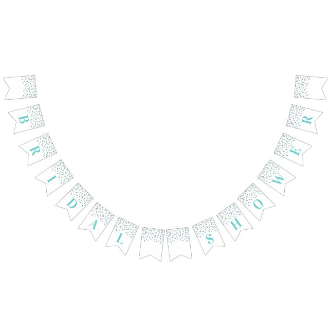 Bannière Fête des mariées Bleu Argent Confetti (Tout)