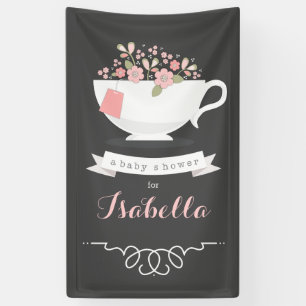 Bannière florale de baby shower de thé