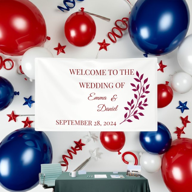 Bannière Florale personnalisée | Grand bébé Anniv (Celebrate in style with custom banners  #zazzlemade #custombanners #partydecor)