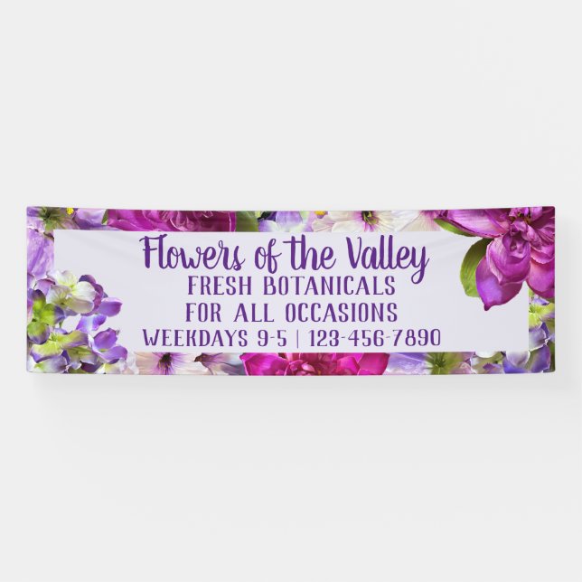 Bannière florale violette vive (Horizontal)