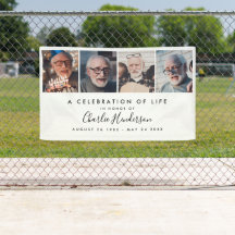 Bannière funéraire moderne de texte personnalisé d