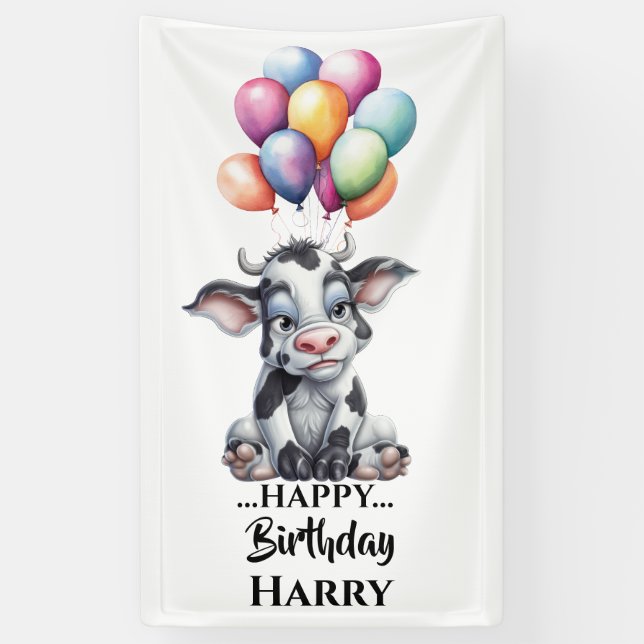 Bannière Funny Blue Cow (Vertical)