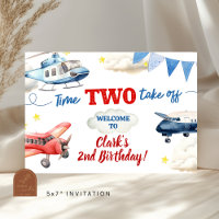 Bannière grande pour les 2 ans d'un garçon avion