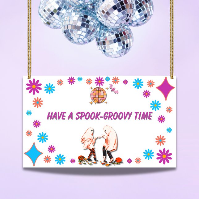 Bannière groovy Halloween épouvantable (Créateur téléchargé)