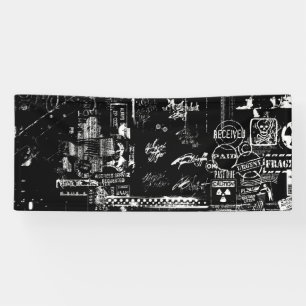Bannière grunge noir et blanc