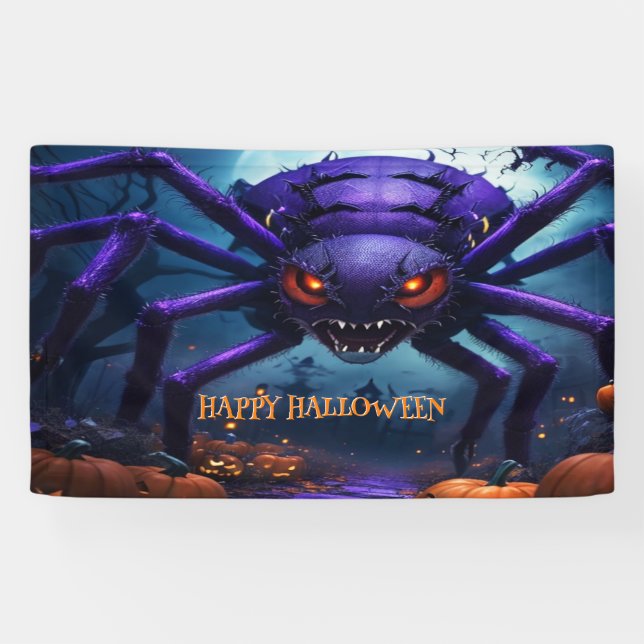 Bannière Halloween Monstre Araignée (Horizontal)