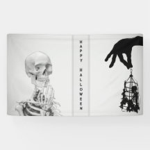 Bannière Halloween squelette main