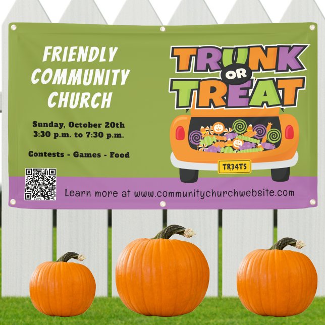 Bannière Halloween Trunk or Treat (Trunk or Treat - Friendly Community Event - Church - School - Organization)