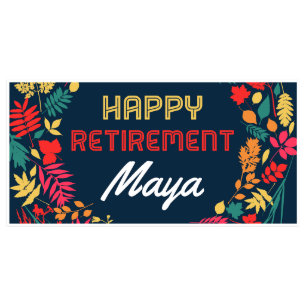 Bannière heureuse de partie de retraite de motif