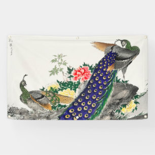 BANNIÈRE IMPRIMABLE JAPONAISE EN PEACOCK AVEC GROM