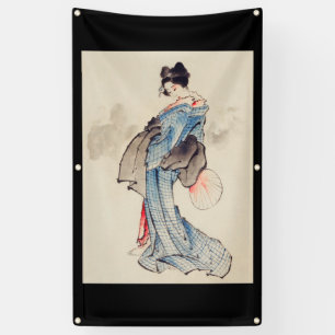 BANNIÈRE IMPRIMABLE JAPONAISE HOKUSAI AVEC GROMMET