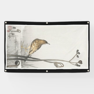 Bannière JAPONAISE d'OISEAU d'IMPRESSION de BOIS