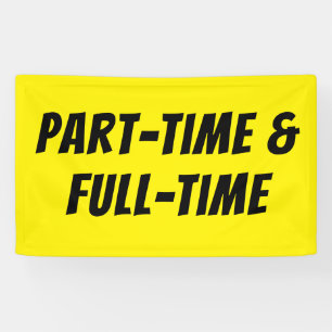Bannière Jaune clair à temps partiel à temps plein