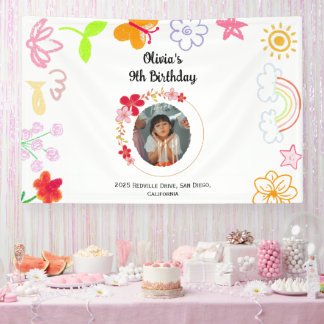 Bannière Jaune & Violet pour Enfants