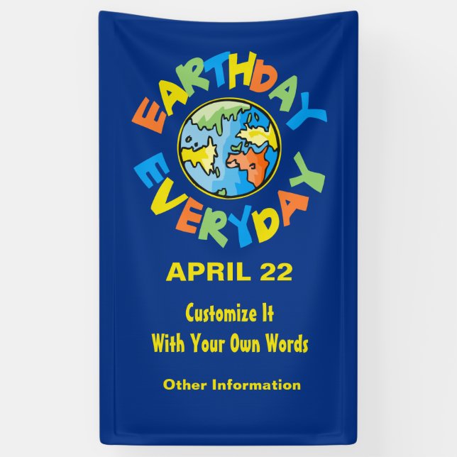 Bannière Jour de l'terre sur mesure 22 avril Envir (Vertical)